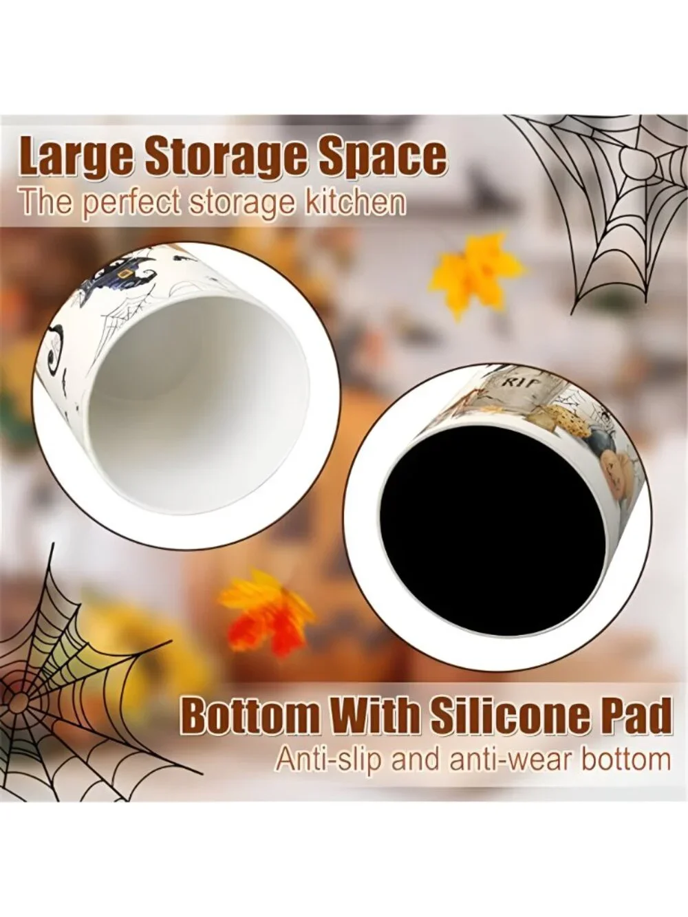 Halloween Kitchen Decor, Ceramic Halloween Cat Utensil Holder